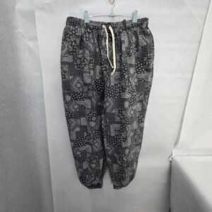 Patterned Black and White Jogger Pants